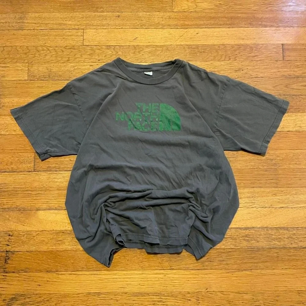 VTG 00s The North Face logo dark grey and green brand‎ promo gorp core tshirt XL